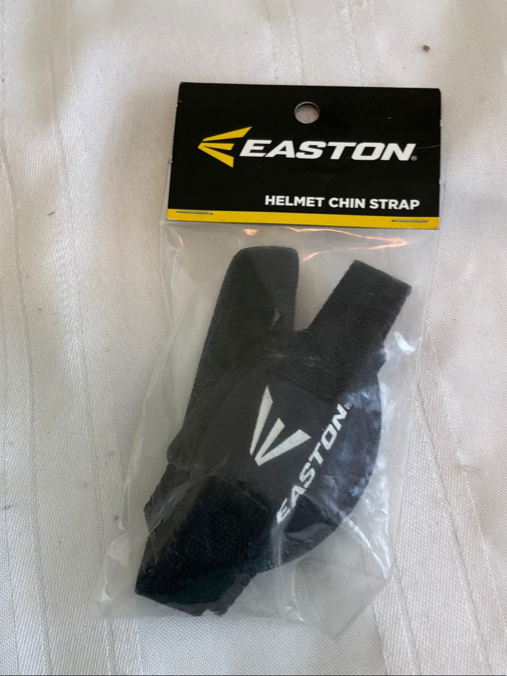 Easton Black Helmet Chin Strap with White Logo